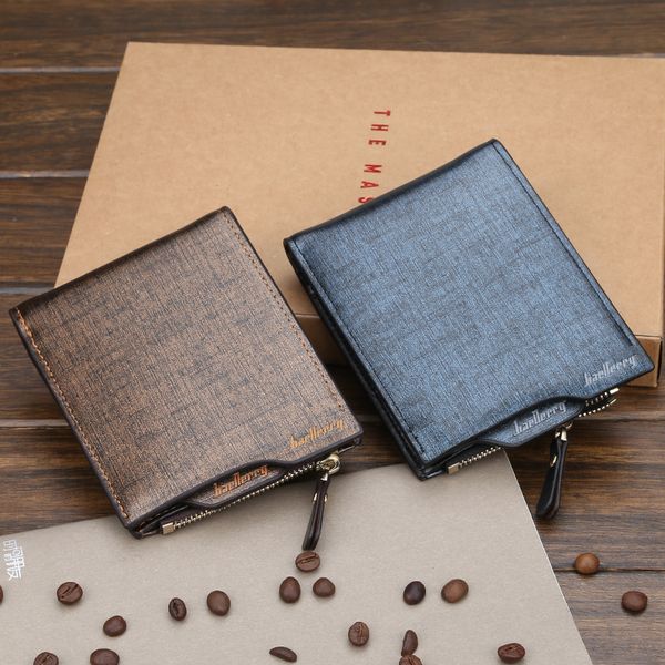 

100% leather wallets anti-theft coin purse male card holder short zipper wallet vintage purse for men multifunction card wallets, Red;black