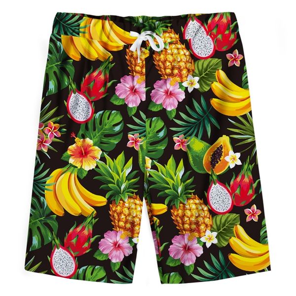 

cloudstyle мужские шорты смешные 3d full printed фрукты пляж шорты повседневные дышащий короткие шнуровка штаны streetwear плюс размер 5xl, White;black