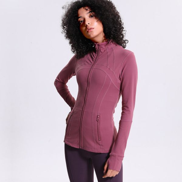 

2019 new running jackets women's sportswear high stretch yoga coat seamless gym fitness clothing nylon zip sweatshirts women, White;red