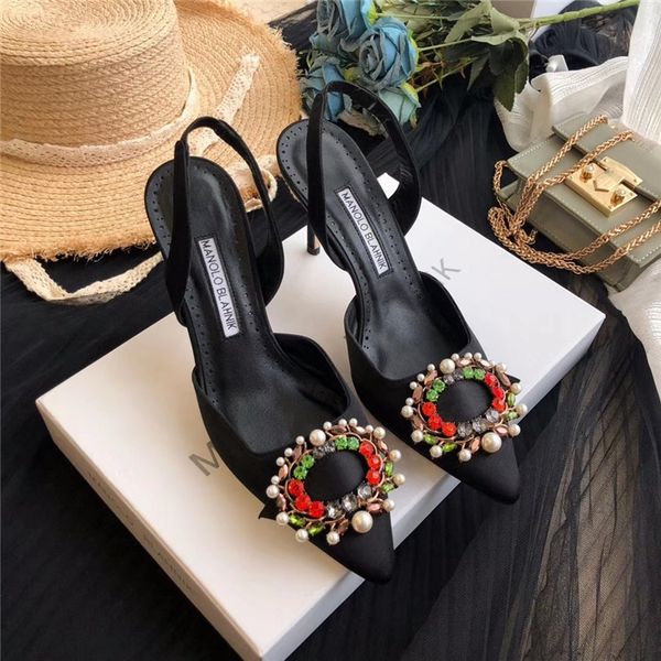 

fashion luxury design women's shoes pointed rhinestone shoes high heels stiletto sandals eyes rhinestone high heels size 35-40 02, Black