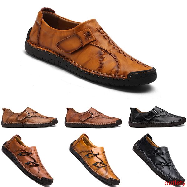 

2020 men s casual leather shoes espadrilles triple black brown khaki breathable outdoor jogging walking shoes main17