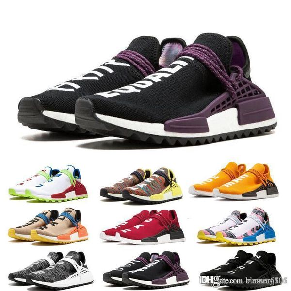 

2019 human race running shoes pharrell williams hu trail oreo nobel ink black nerd designer sneakers men women sport shoes