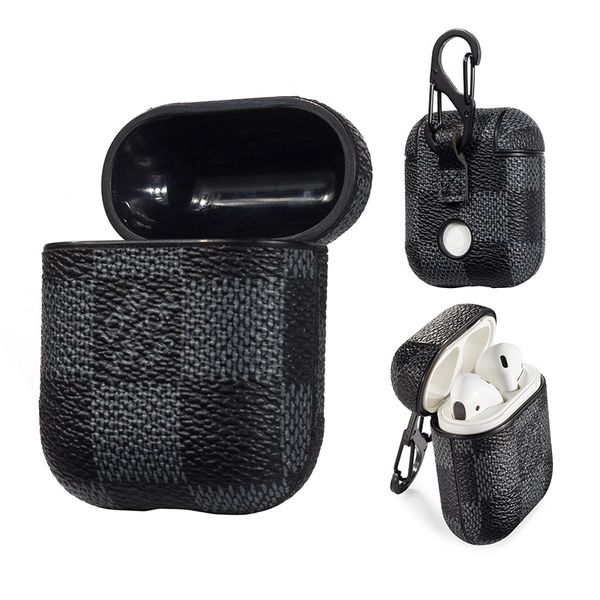 

Wholesale Luxury PU Leather For Airpods Cases Protective Cover Hook Clasp Keychain Anti Lost Fashion Earphone Case Protector