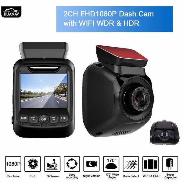 

car dvr cameras lens 2.0 inch dash camera dual lens with rearview camera video recorder auto registrator dvrs dash cam g-sensor