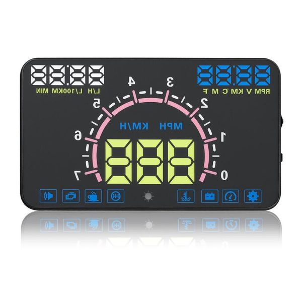 

5.8-inch obd ii universal hud head up display windshield projector hud projector obd2 euobd car driving speed meter