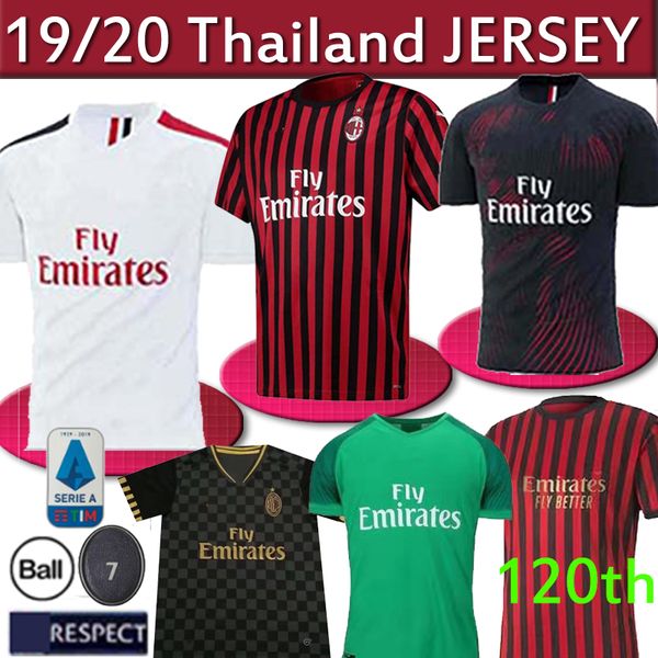 

New season AC milan soccer jersey 2019 2020 Thailand HOME AWAY 3rd jerseys CALHANOGLU BORINI MEN+KID 19 20 football shirt