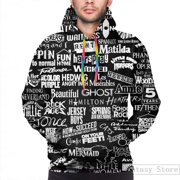 

mens hoodies sweatshirt for women funny broadway baby {black and white version} print casual hoodie streatwear