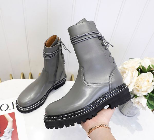 

genuine cow leather lacing half boots fashion working tooling shoe western desert rain boots winter snow anke martin boots,35-40, Black