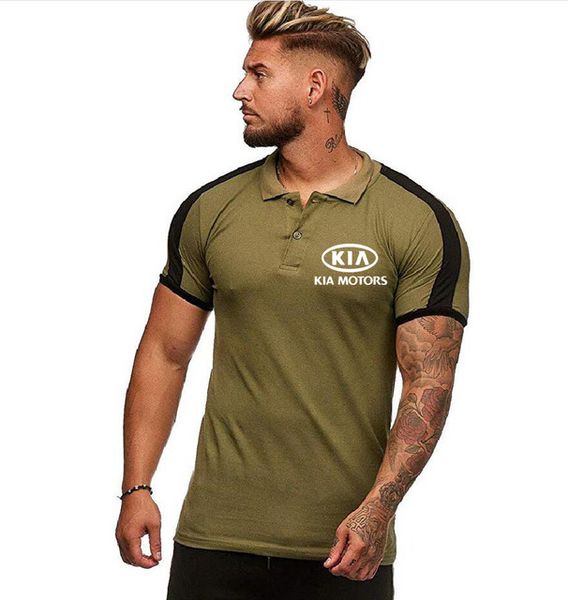 

mens short sleeve for kia car men's polo shirt summer casual solid colour cotton mens tshirt fashion male clothes