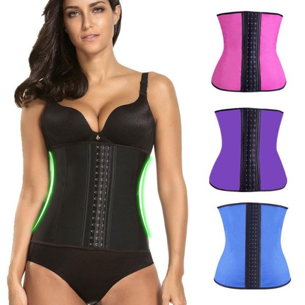 

women slimming body belt waist trainer body shapers corset waistband trimmer fitness workout slimming corset wrap shapewear, Black;gray