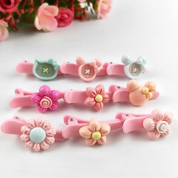 

children's hair cartoon pattern baby plastic hairpin 2 yuan shop children's gift accessories hair accessories cartoon patgift, Slivery;white
