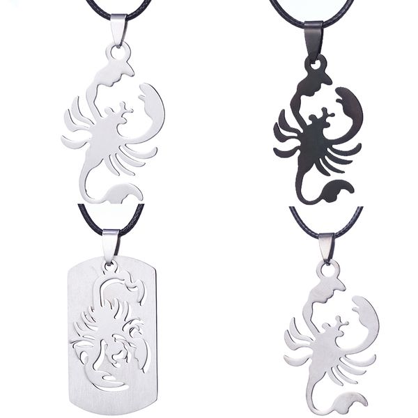 

zrm jewelry stainless steel necklace silver black color charm scorpion pendant for men women gifts