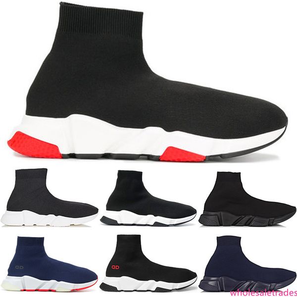 

2019 new luxury designer speed trainer casual shoes black white red glitter flat fashion socks boots sneakers fashion trainers runner 36-45