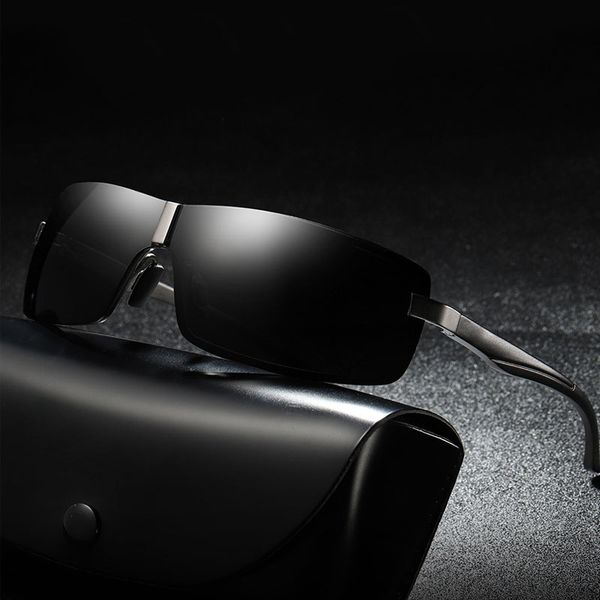 

male rimless aviation sunglasses men polarized silver mirror sports eyewear uv400 night vision driving sun glasses for men pilot, White;black