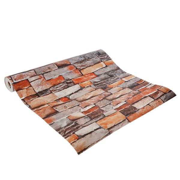 

1pcs 3d pvc brick pattern wall sticker peel and stick wallpaper 10m/53cm for home indoor design