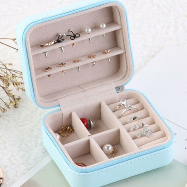

путешествия портативный jewelry хранения кожа solid color zipper jewelry box устроителя хранения ожерелье серьги браслет держатель 2020