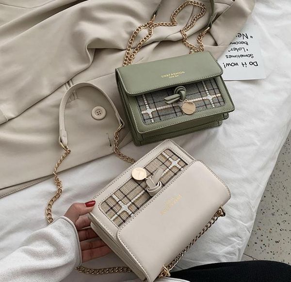

new chain small square wild designer female bag 2020 fashion simple one shoulder messenger bag mobile phone bag drop shipping
