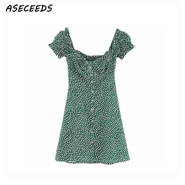 

korean retro boho mini beach dress elegant ruffle boho summer dress women green floral bohemian dress elegant vestidos 2019, Black;gray