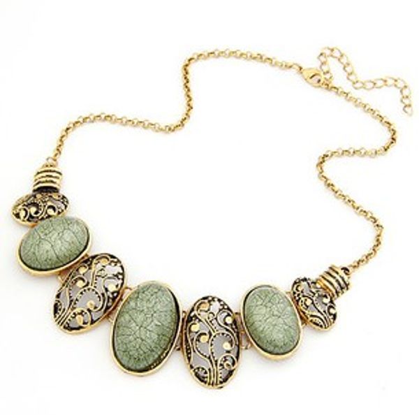 

new brand piercing gem choker fashion collar necklace for women collier statement bib pendant chain women jewelry, Silver