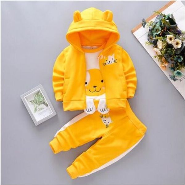 

2020 baby girl одежда наборы детей пальто + майка + брюки дети симпатичные принцесса сердце образный печати лук девочка наряды многих стилей, White