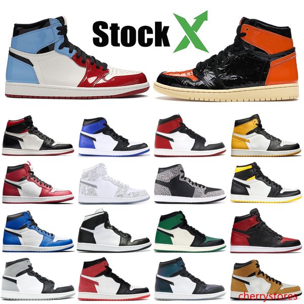 

2020 1s men basketball shoes banned black gold toe white bred chameleon chicago game royal homage to home fearless designer sneakers