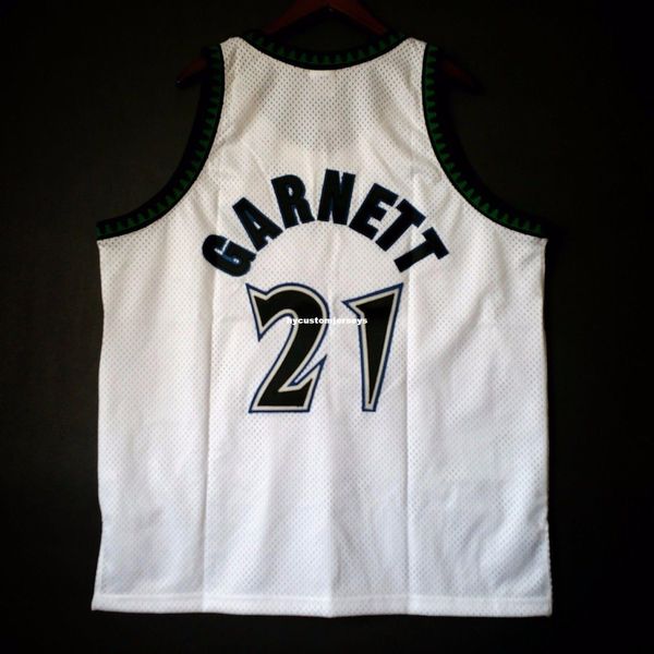 

100% stitched #21 kevin garnett starter sewn jersey white mens vest size xs-6xl stitched basketball jerseys ncaa, Black;blue