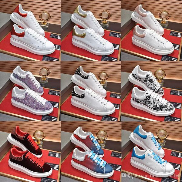 

2020 new arrival fashion designer women mens platform leather sneakers luxury ladies flat casual shoes brand scarpe da uomo des chaussures, Black