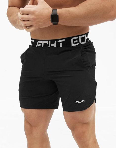 

новые мужчины спортивные клубы фитнес шорты мужские summer quick-сухой повседневный вышивки короткие штаны мужчины jogger workout пляж длина, White;black