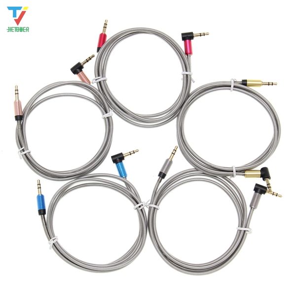 

2020 new spring metal aux audio cable 3.5mm 90 angle male to male stereo extension car audio cable 1m/3ft tablet pc