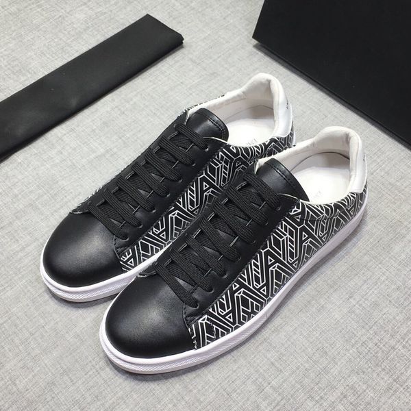 

2020 casual men's shoes fashion trend leather sneakers 144012 leather stitched sheepskin shoes with original box, Blue;gray