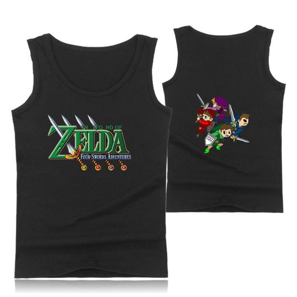 

the legend of zelda vest fitness game around new cotton slim men' vest running hurdle sports, White;black
