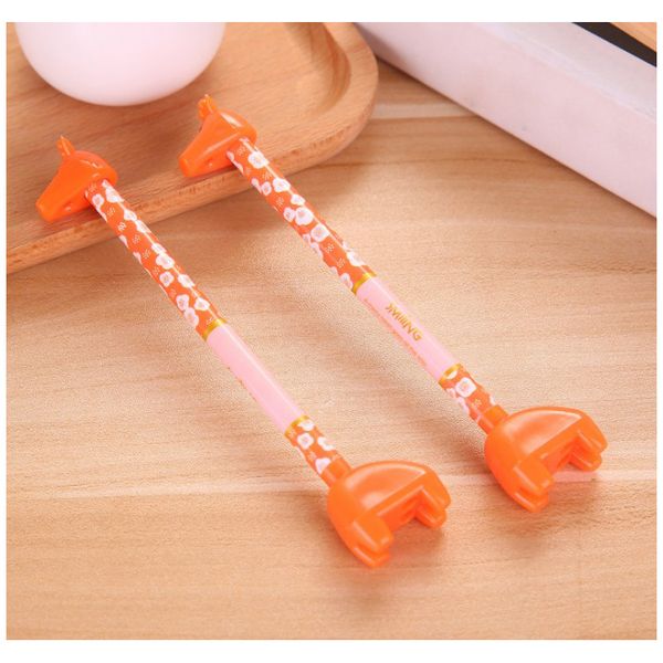 

4pcs animal giraffe print 0.38mm black pen gel color: orange