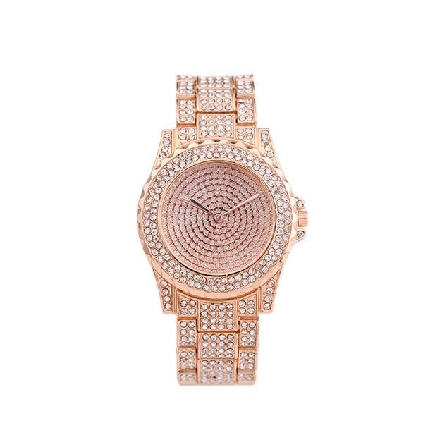 

gift round classic women watch girls office accurate luxury fashion quartz movement bracelet crystal rhinestone birthday, Slivery;brown