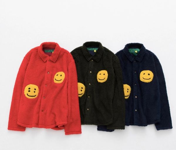 

2019 cpfm.xyz kanye west ye must be born fleece outside women men smile face jacket coat hiphop men thick warm winter jackets, Black;brown