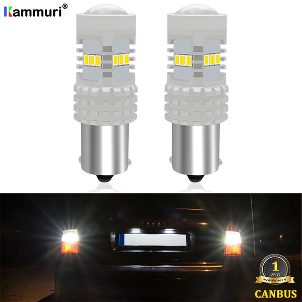 

kammuri 2pcs белый светлый canbus p21w ba15s светодиодные лампы для a3 8l led drl обратные огни лампы 1996-2012