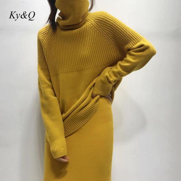 

brand runway winter korean version of the new turtleneck wool loose solid color pullover 2020 women luxury knit elegant sweater, White;black