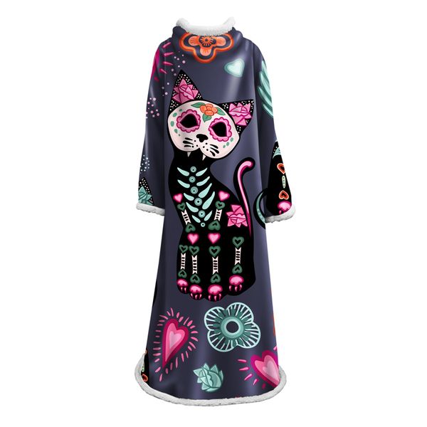 

sofa cushion yoga mat picnic blanket thick double-layer plush anime cat 3d print carry blanket with sleeve custom pattern