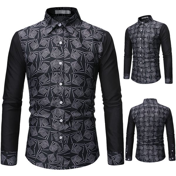 

new fashion long sleeve shirt men casual loose comfort stitching men's shirts european size s  l xl xxl men shirt, White;black