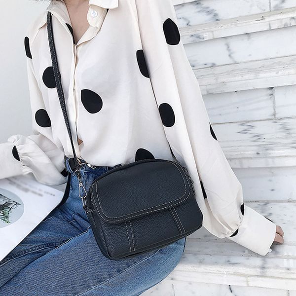 

simple pu leather cross body bag fashion solid color women shoulder bag ladies pu leather small messenger mini handbags #15