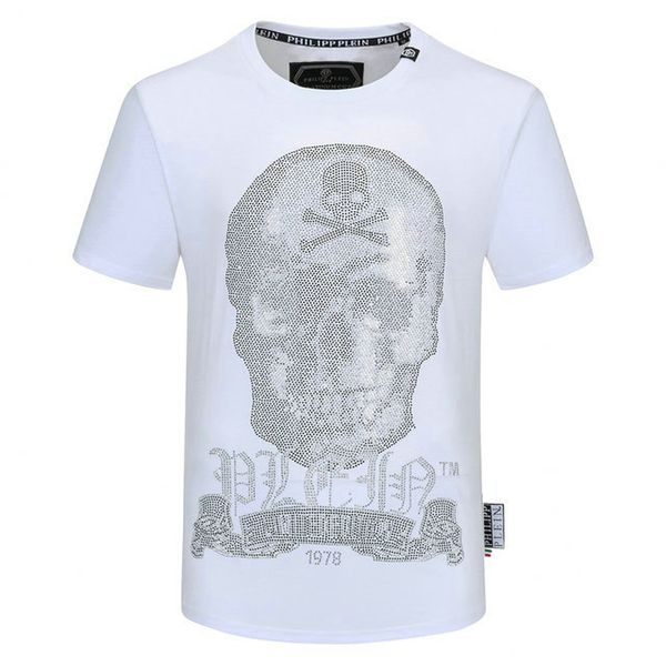 

philipp p brand mens designer t shirts firmata uomo fashion luxury designer t shirt summer homme mens tshirt tee 9384, White