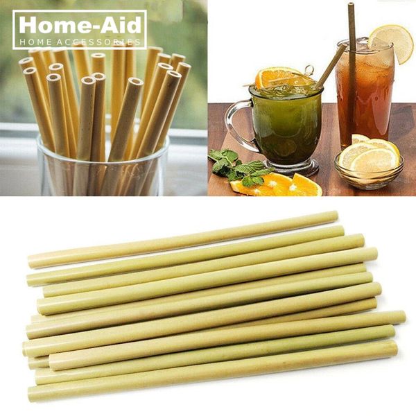 

4pcs/10pcs bamboo straw reusable straw 23cm organic bamboo drinking natural wood for party birthday wedding bar tool