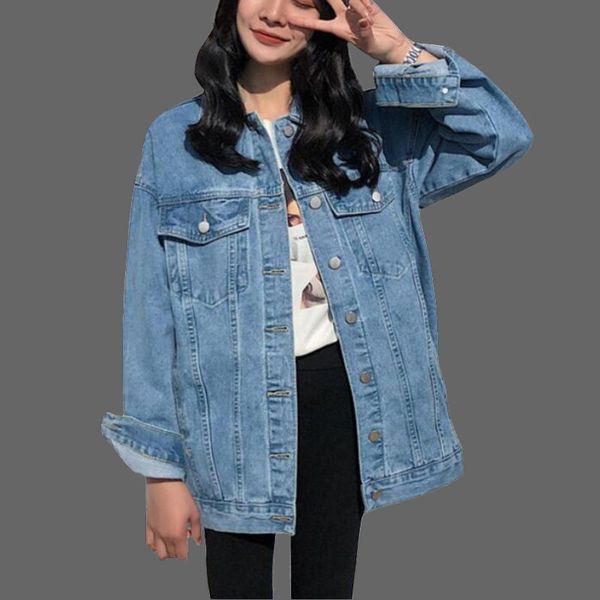 

2019 women basic coat denim jacket women winter denim jacket for jeans coat loose casual outwear, Black;brown
