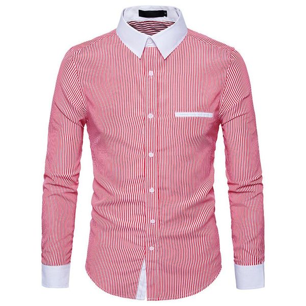 

smart casual shirt men striped office clothing novelty male working blouse punk rock handsome shirts party streetwear shirt, White;black