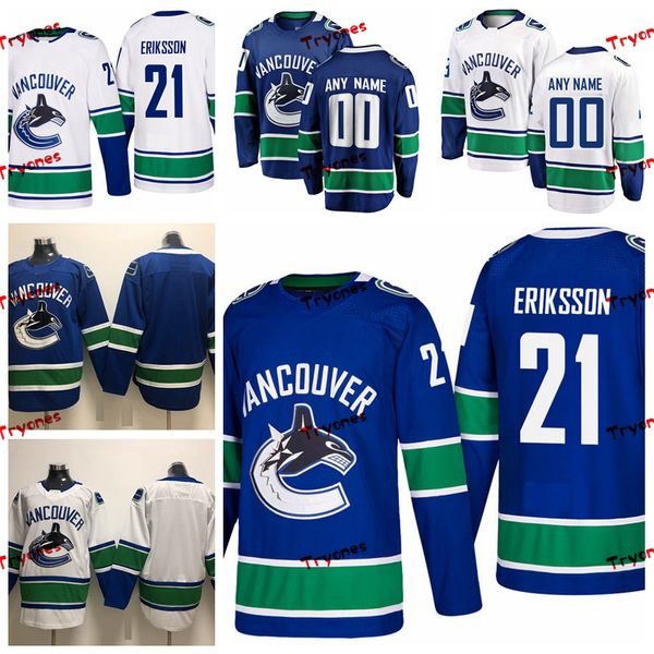 

2019 vancouver canucks loui eriksson stitched jerseys mens customize home blue shirts 21 loui eriksson hockey jerseys s-xxxl, Black;red