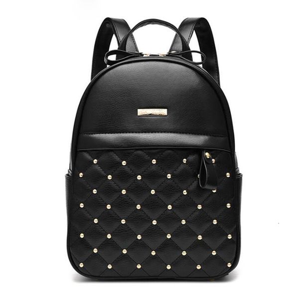 

women backpack fashion causal bags bead female shoulder bag pu leather backpacks for girls mochila