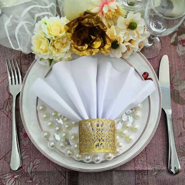 

customizable wedding engagements towel buckless wedding napkin ring hollow laser cut formal birthday party engagements grand events supplies, Black