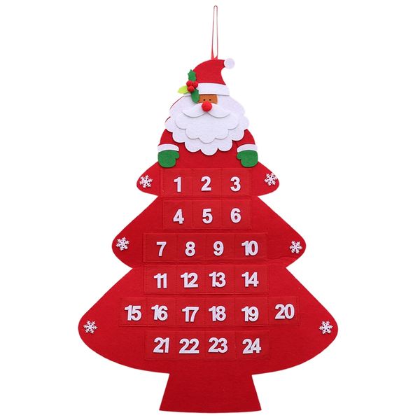 

christmas hanging advent calendar countdown to christmas tree gift ornaments decorations santa claus calendar with small pockets