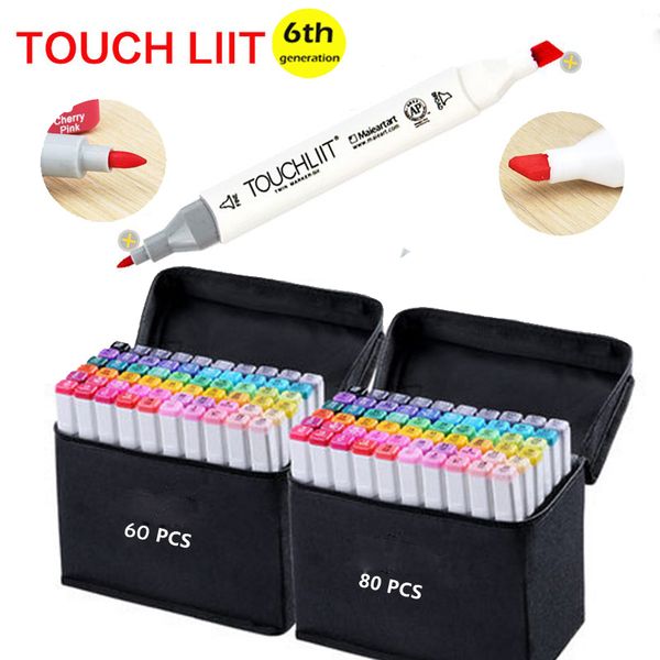 

touchliit 30/40/60/80 alcohol dual art markers anime/architecture/clothing/landscape/interior design pro marker graphic pens