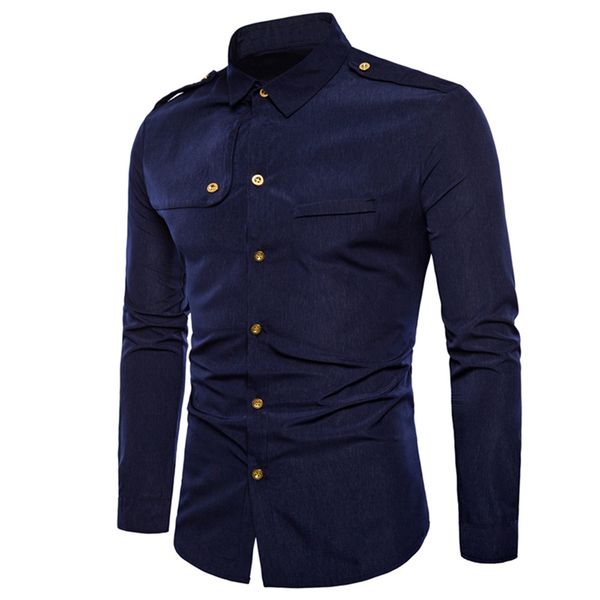 

men shirt summer autumn fashion combat slim fit long sleeve shirt turn-down collar cotton casual blouse c0502, White;black