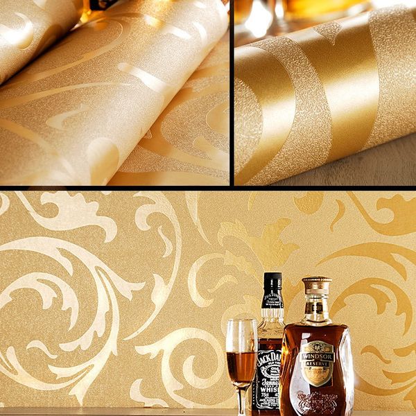 

европейский luxury gold цветочные обои 3d рельефный европейский роскошный золотой цветочные обои 3d рельефный водонепроницаемый обоев рулон